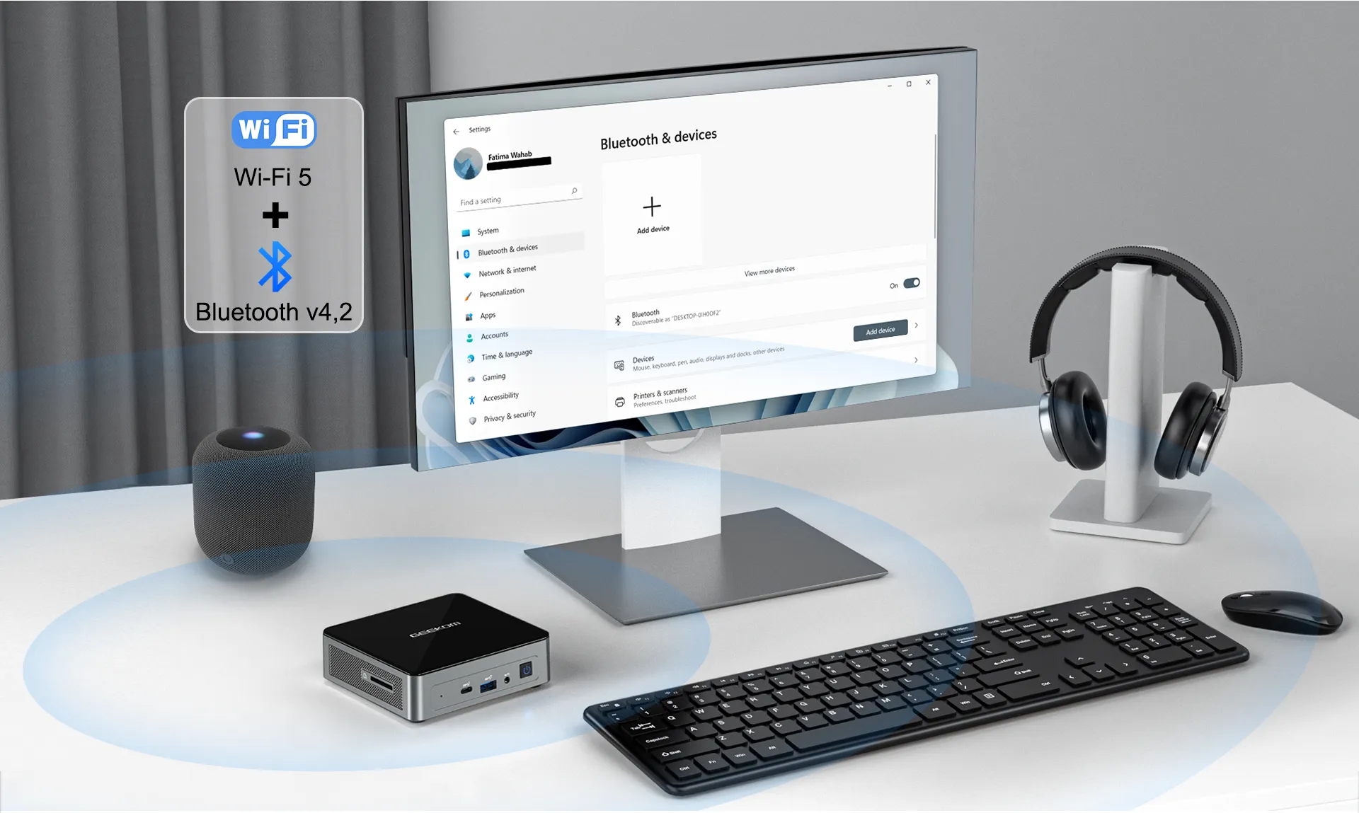 GEEKOM MiniAir 11 Intel Celeron Connexion sans fil facile