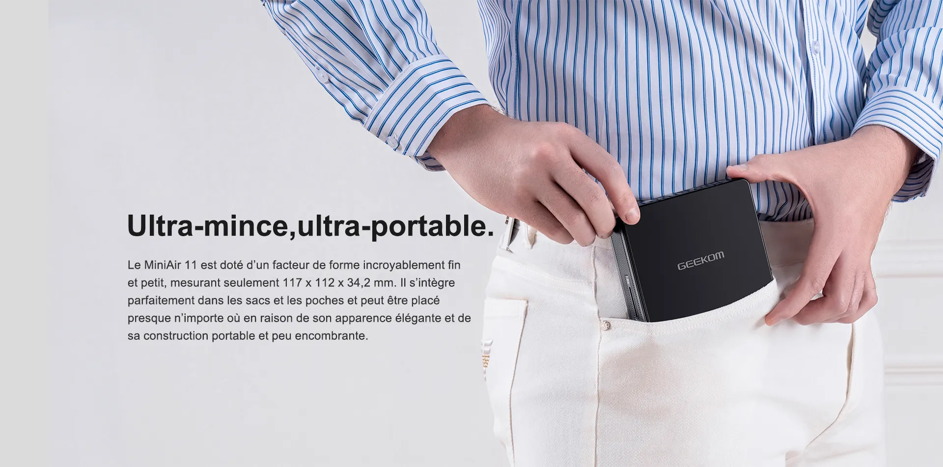 GEEKOM MiniAir 11 Intel Celeron N5095 Ultra mince et ultra portable