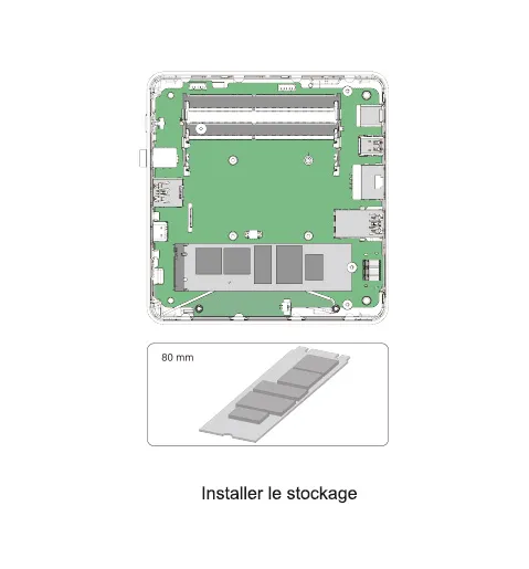GEEKOM MiniAir 11 Intel Celeron Stockage flexible et extensible installer le stockage