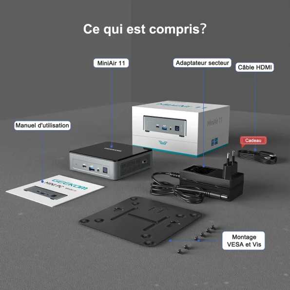 GEEKOM MiniAir 11 Ce qui est compris