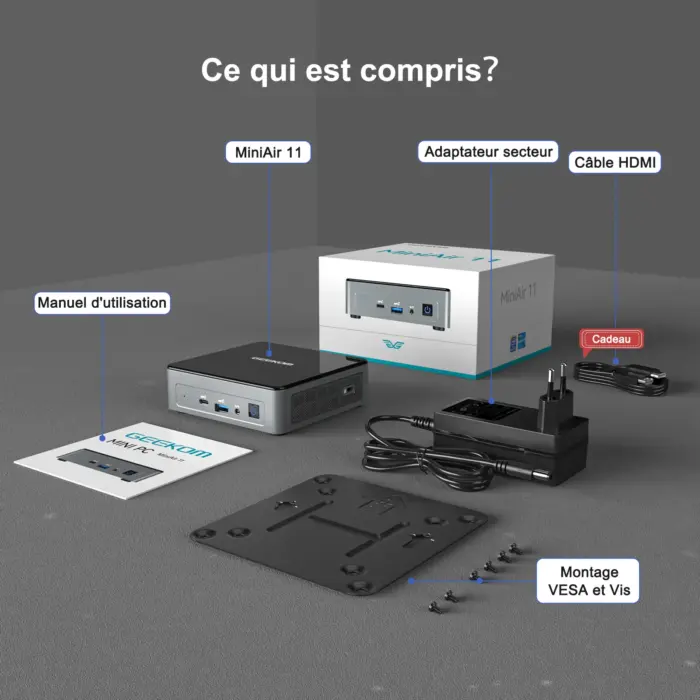 GEEKOM MiniAir 11 Ce qui est compris