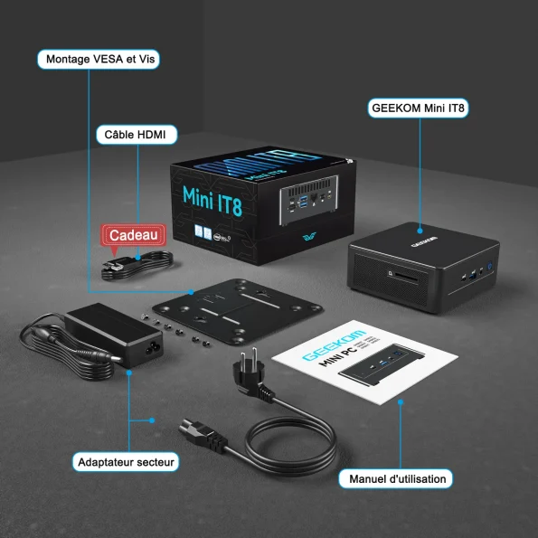 Mini IT8 Liste des colis du GEEKOM Mini IT8