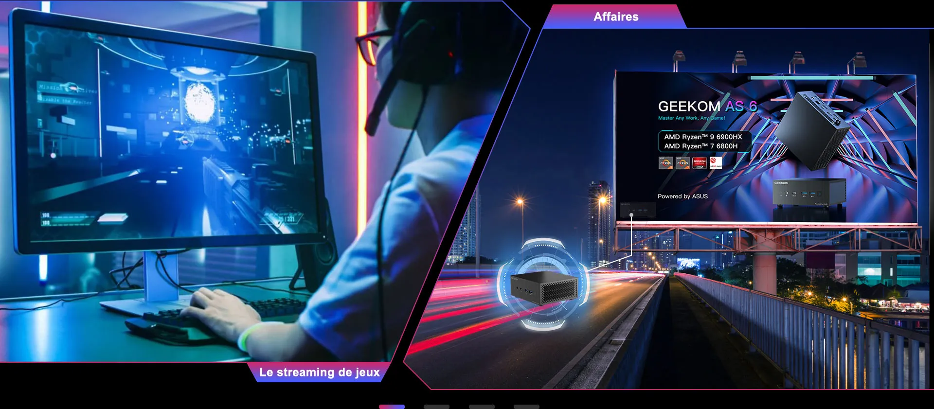GEEKOM Mini PC AS6 streaming et affaires