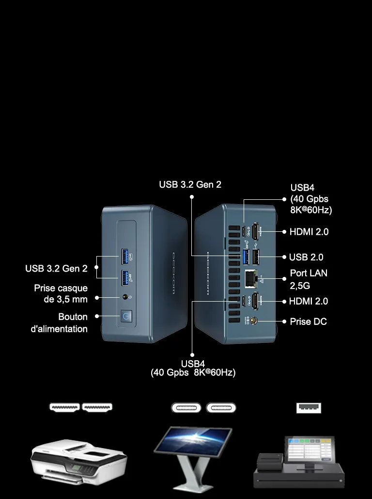 GEEKOM mini pc MINI IT12 les fentes