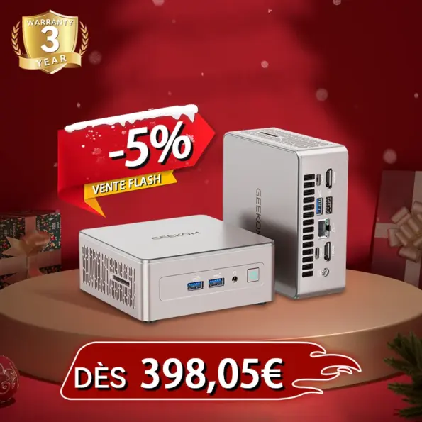 GEEKOM A5 Mini PC avec AMD Ryzen™ 5 7430U ou Ryzen™ 7 5825U