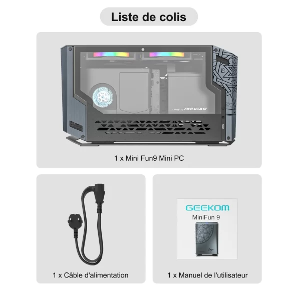 GEEKOM MINI PC FUN9 Liste de colis