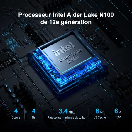 Processeur du GEEKOM Mini Air 12 Mini-PC avec Intel Alder Lake N100 de 12 ème Génération