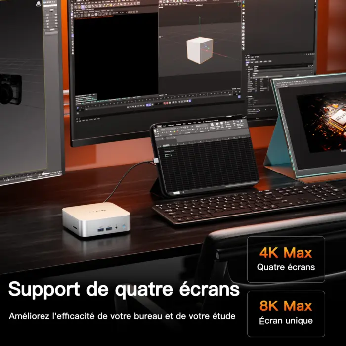 GEEKOM A7 Mini PC AMD Ryzen 9 7940HS ou Ryzen 7 7840HS supporte 4 écrans