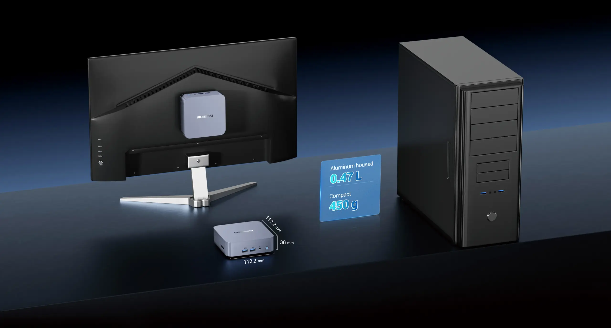 Design compact et élégant GEEKOM MINI PC GT12 Pro