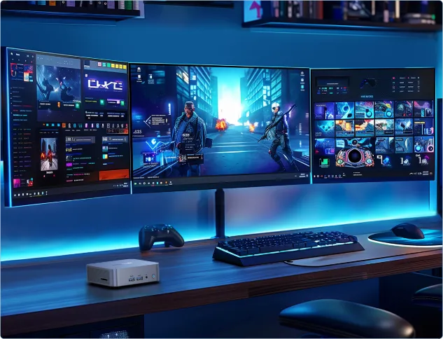 GEEKOM MINI PC GT12PRO supporte jusqu'à 4 écrans et une résolution allant jusqu'à 8k