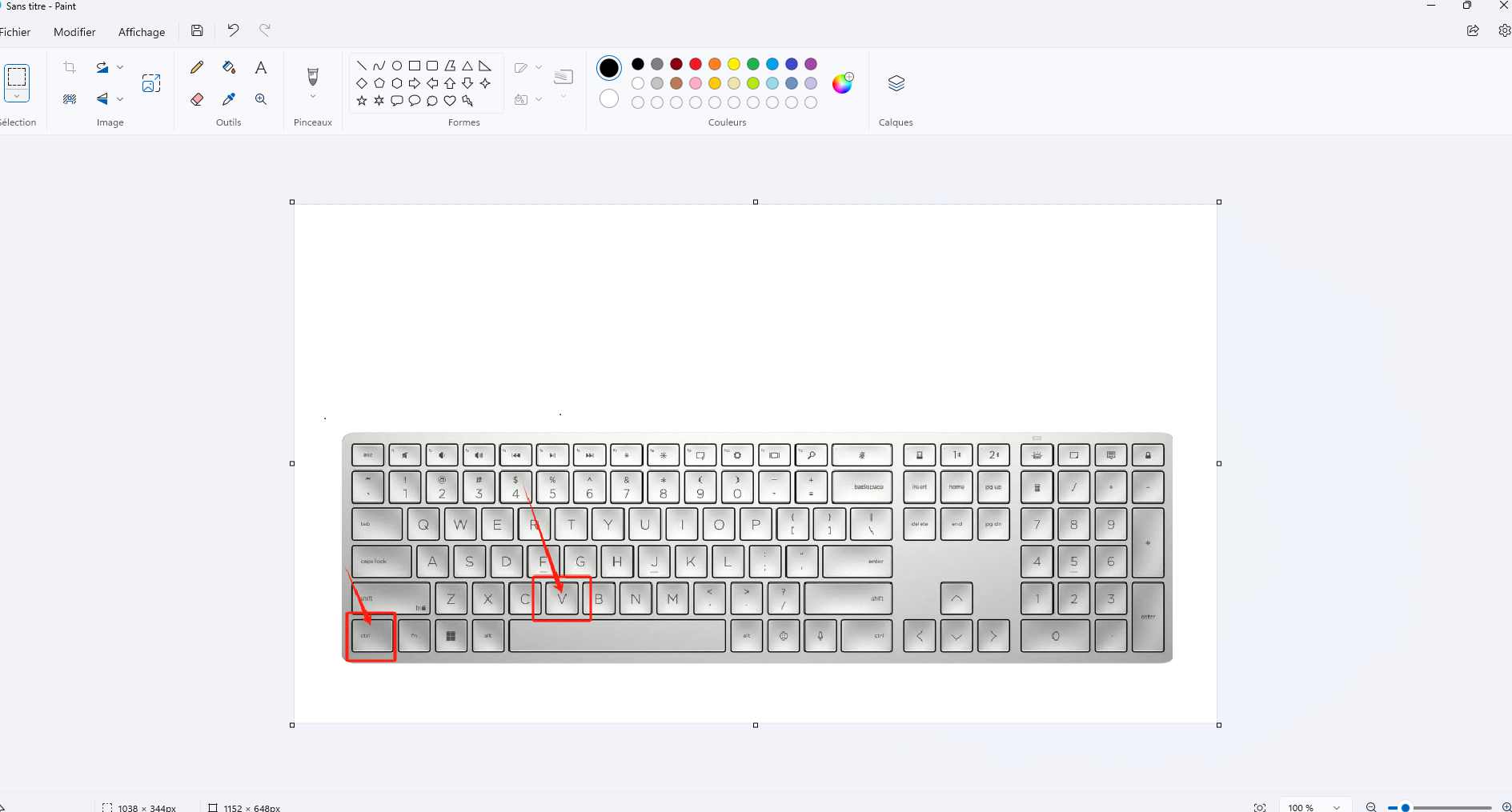 Appuyer sur Ctrl + V