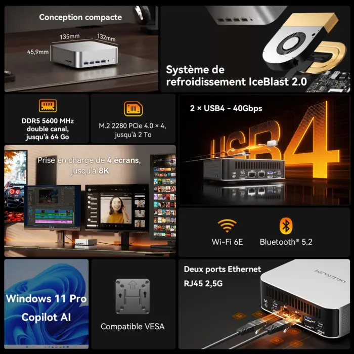 geekom mini pc meilleur mini pc amd ryzen 9 8945hs