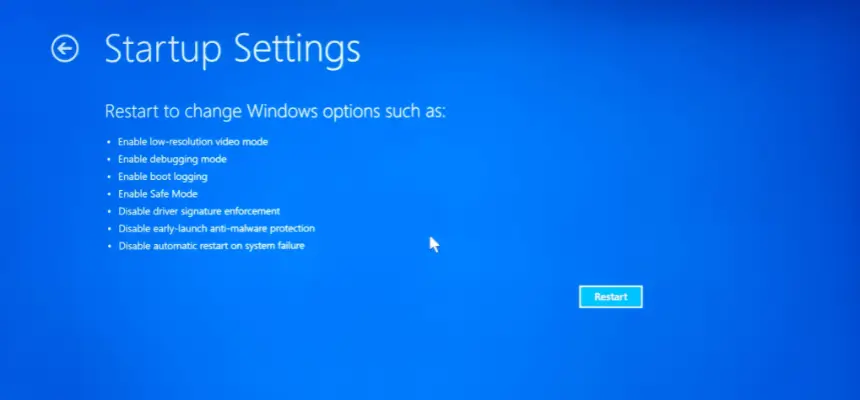mode sans echec windows 11