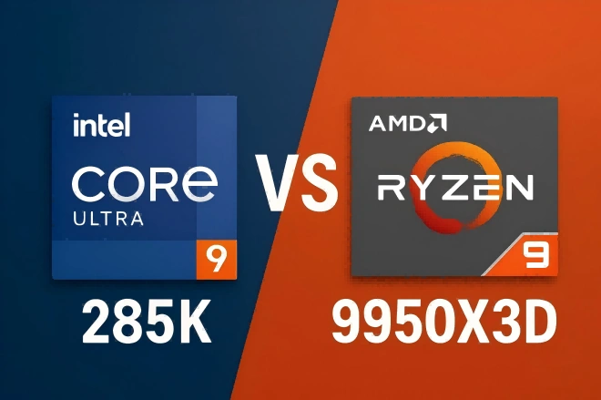 intel core ultra 9 285k vs ryzen 9 9950x