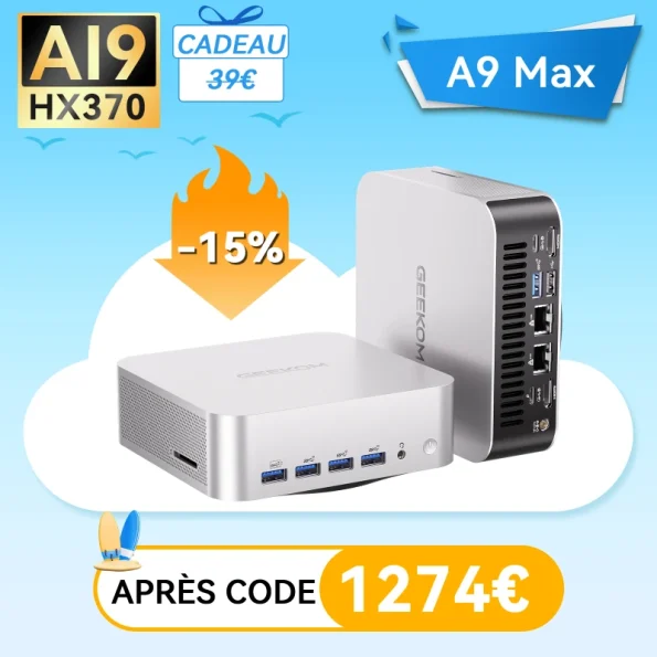 GEEKOM A9 Max 2026 Edition Mini PC avec AMD Ryzen™ AI 9 HX 470