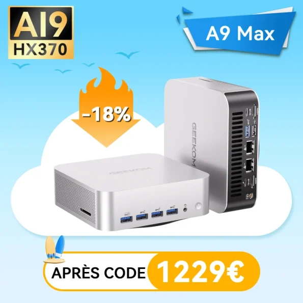 GEEKOM A9 Max 2026 Edition Mini PC avec AMD Ryzen™ AI 9 HX 470