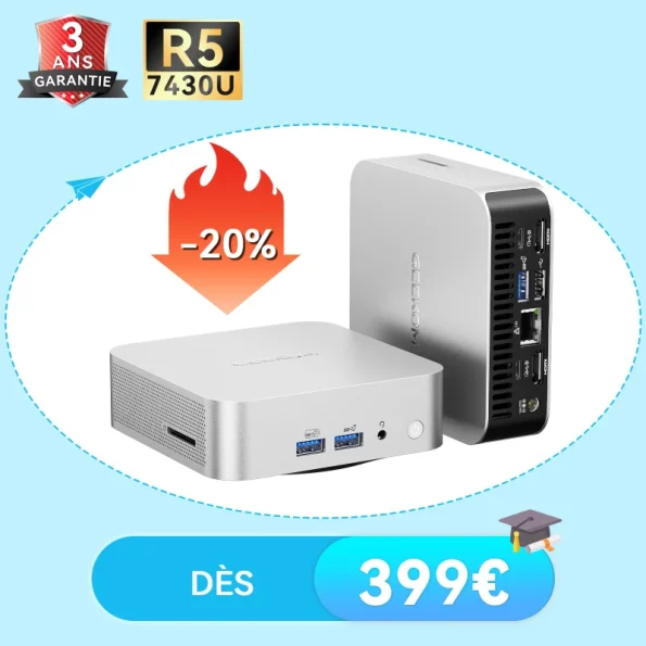GEEKOM A5 Pro Mini PC avec AMD Ryzen™ 5 7430U