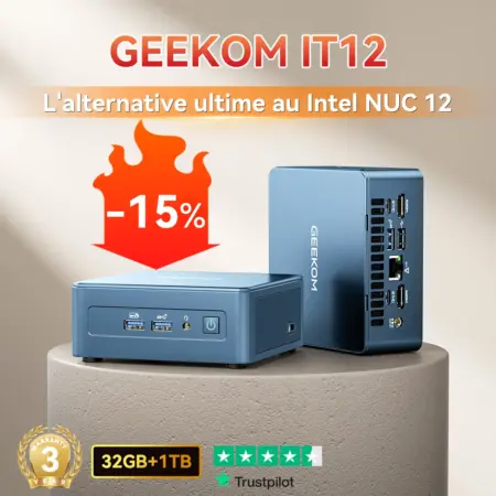 ⚡GEEKOM IT12 Mini PC avec Intel® Core™ i5-12450H ou i7-1280P