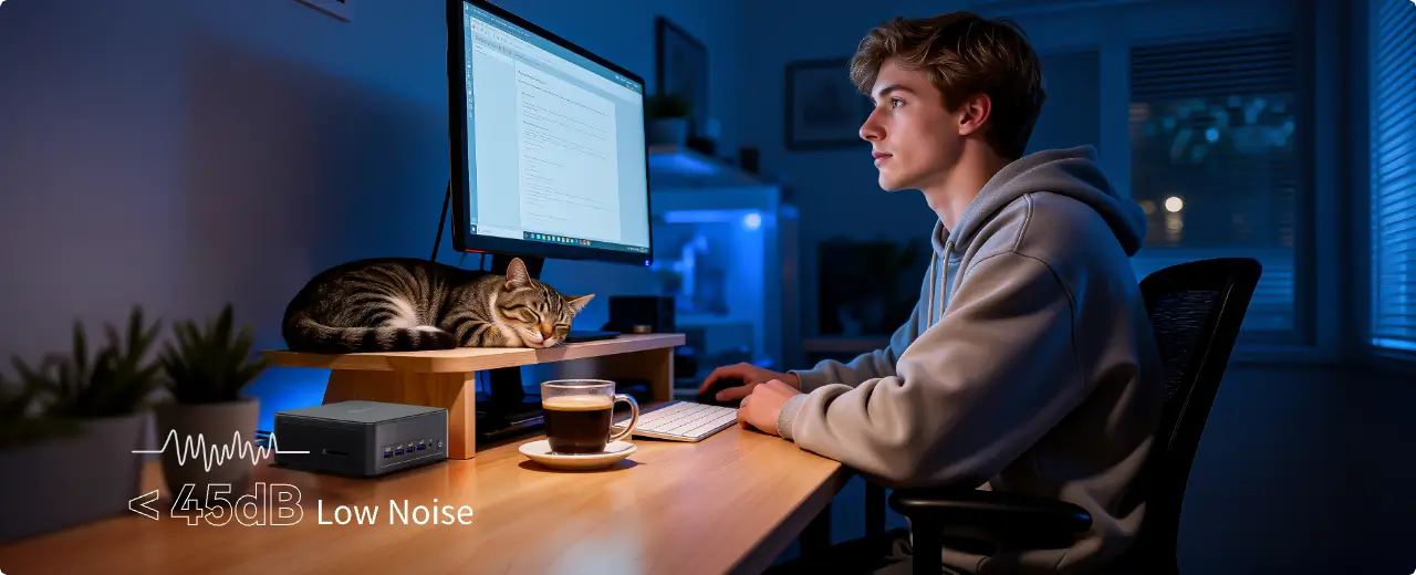 Mini-PC GEEKOM IT13 Max : exploite pleinement le TDP de 55 W sans surchauffe.