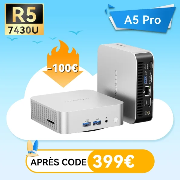GEEKOM A5 Pro Mini PC avec AMD Ryzen™ 5 7430U